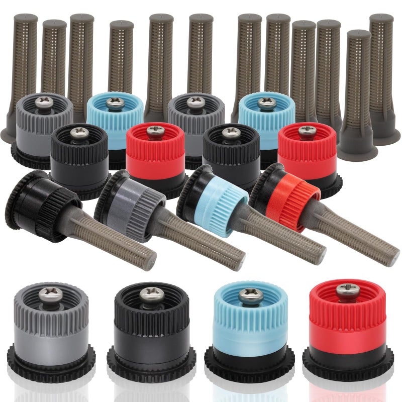 Niuohoy 16Pcs Variable Arc Nozzle Replacement Pop Up Sprinkler Heads for Hunter  RainBird  Adjustable Irrigation Nozzle High Efficiency Orbit Pop-Up Sprinkler Heads for Garden Lawn (6AN  10AN  15AN  17AN) - Image 1